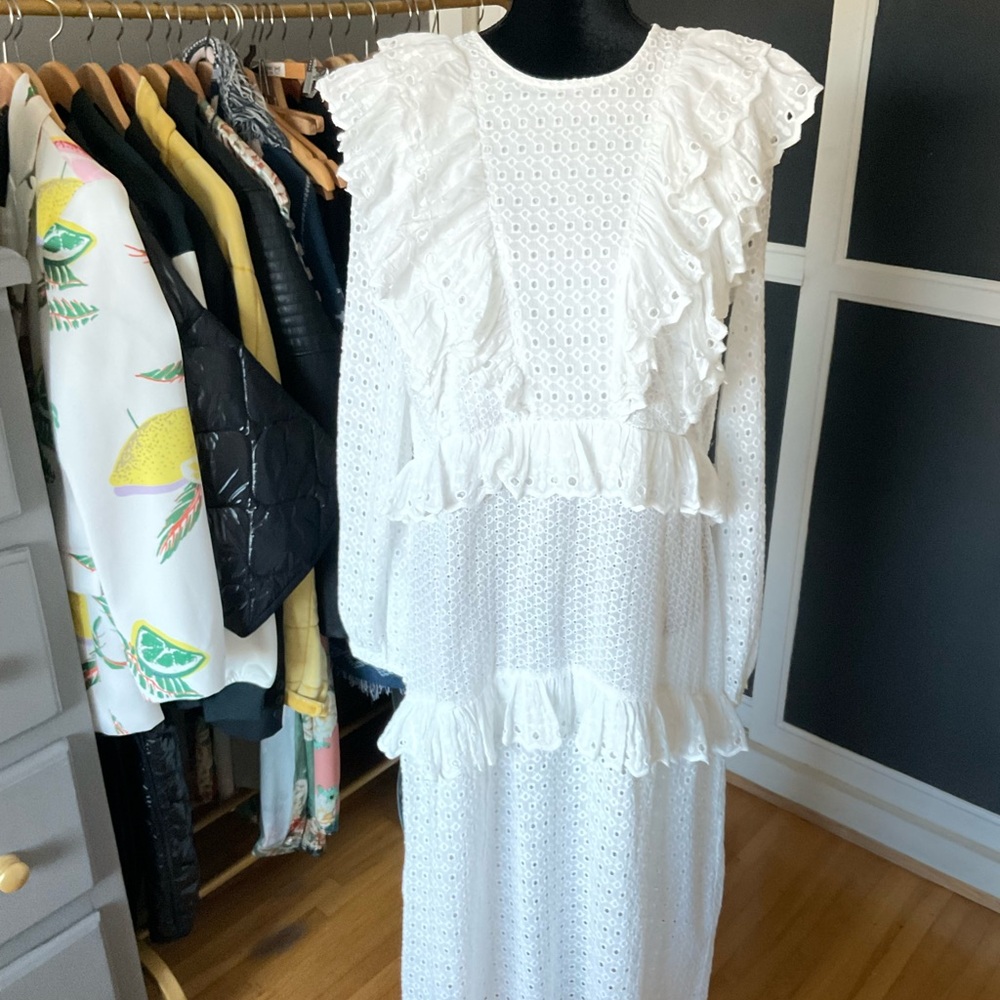 TOP SHOP Eyelet Ruffle Dress
